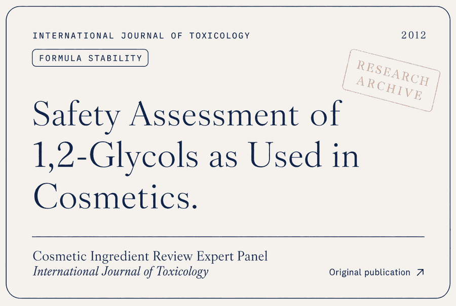 Cosmetic Ingredient Review Expert Panel, "Safety Assessment of 1,2-Glycols as Used in Cosmetics."